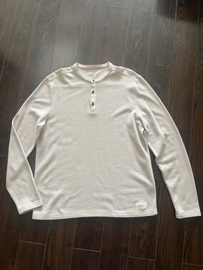 All Saints Off-White Long-Sleeve Henley